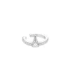 Sally Skoufis Women's Silver / White Urge Ear Cuff With Man Made Cz Diamond Stimulant In Sterling Silver In Multi