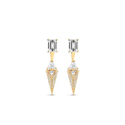 Sally Skoufis Women's Urge Earrings With Man Made Cz Diamond Stimulant In Sterling Silver & 18k Gold Vermeil