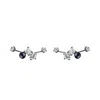 Sally Skoufis Women's White / Black Eclipse Ear Jacket With Natural Black Pearls & Man Made Cz Diamond Stimulant I In Multi