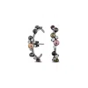 Sally Skoufis Women's White / Black Eclipse Earrings With Natural Black Pearl & Man Made Cz Diamond Stimulant In S