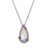 Sally Skoufis Women's White / Black Nourish Necklace With Natural Black Diamond & Moonstone In Platinum In Multi