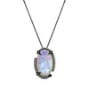 Sally Skoufis Women's White / Black Quest Necklace With Natural Black Diamond & Moonstone In Premium Black Rhodium In Multi