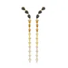Sally Skoufis Women's White / Gold / Black Cascade Drop Earrings With Man Made Mix Cz Diamond Stimulant In 18k Gol In Multi