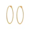 Sally Skoufis Women's White / Gold Light Hoop Earrings With Man Made Cz Diamond Stimulant In Sterling Silver & 18k In Multi
