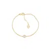 Sally Skoufis Women's White / Gold Minx Solitaire Bracelet With Man Made Cz Diamond Stimulant In 18k Gold Vermeil In Multi