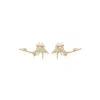 Sally Skoufis Women's White / Gold Natural Ear Climber With Man Made Cz Diamond Stimulant In Sterling Silver & 18k In Multi