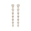 Sally Skoufis Women's White / Gold Pure Cascade Earrings With Man Made Cz Diamond Stimulant In 18k Gold Vermeil