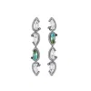 Sally Skoufis Women's White / Silver / Black Nourish Drop Earrings With Natural Black Diamond & Man Made Cz Diamon In Multi