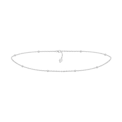 Sally Skoufis Women's White / Silver Bold Minx Waist Chain With Man Made Cz Diamond Stimulant In Sterling Silver In Multi