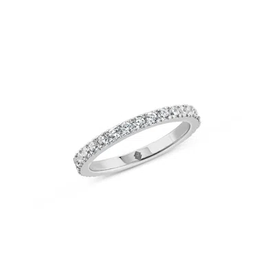 Sally Skoufis Women's White / Silver Complete Ring With Man Made Cz Diamond Stimulant In Sterling Silver In Multi