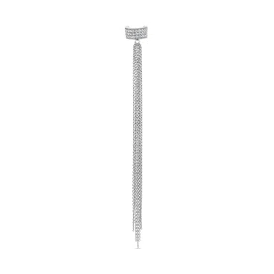 Sally Skoufis Women's White / Silver Destiny Chain Ear Cuff With Man Made Cz Diamond Stimulant In Sterling Silver In Multi