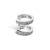 Sally Skoufis Women's White / Silver Edge Duo Ear Cuff With Man Made Cz Diamond Stimulant In Sterling Silver In Multi
