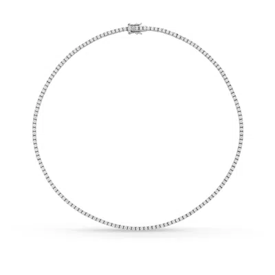 Sally Skoufis Women's White / Silver Flirtation Necklace With Man Made White Diamonds In Sterling Silver In Gray