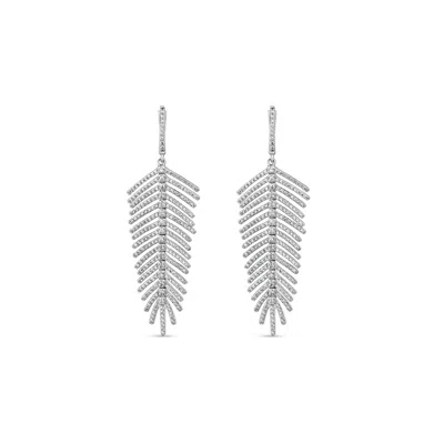 Sally Skoufis Women's White / Silver Freedom Petite Earrings With Man Made Cz Diamond Stimulant In Sterling Silver In Multi