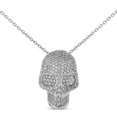 Sally Skoufis Women's White / Silver Life Necklace With Man Made White Diamonds In Sterling Silver In Multi