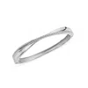 Sally Skoufis Women's White / Silver Light Bangle With Man Made White Cz Diamond Stimulant In Sterling Silver In Multi