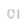 Sally Skoufis Women's White / Silver Light Huggie Earrings With Man Made Cz Diamond Stimulant In Sterling Silver In Multi