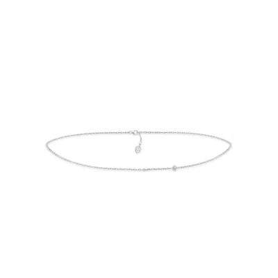 Sally Skoufis Women's White / Silver Minx Solitaire Waist Chain With Man Made Cz Diamond Stimulant In Sterling Sil In Multi