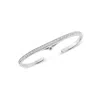 Sally Skoufis Women's White / Silver Naked Double Finger Ring With Man Made Cz Diamond Stimulant In Sterling Silve In Multi
