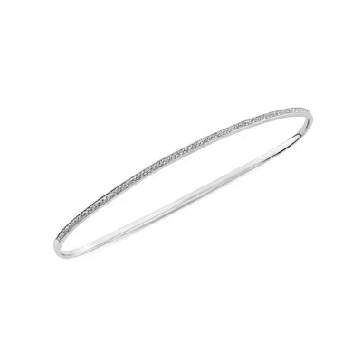 Sally Skoufis Women's White / Silver Naked Palm Cuff With Man Made Cz Diamond Stimulant In Sterling Silver In Multi