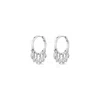 Sally Skoufis Women's White / Silver Natural Drop Huggie Earrings With Man Made Cz Diamond Stimulant In Sterling S In Multi