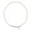 Sally Skoufis Women's White / Silver New Moon Necklace With Natural White Pearl In Sterling Silver In Multi