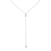 Sally Skoufis Women's White / Silver Pure Lariat With Man Made Cz Diamond Stimulant In Sterling Silver In Multi