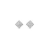 Sally Skoufis Women's White / Silver Pyramid Stud Earrings With Man Made Cz Diamond Stimulant In Sterling Silver In Multi