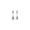 Sally Skoufis Women's White / Silver Temptation Earrings With Man Made White Cz Diamond Stimulant In Sterling Silv