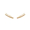 Sally Skoufis Women's Yellow / Orange Naked Ear Climber With Man Made Champagne Diamonds In Gold In Orange