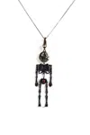Sally Sohn Womens 18kt White Gold Diamond Emerald Sapphire Skeleton Necklace In Silver