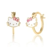 Sallyrose Kids'  Sterling Silver Enamel Hoop Earrings