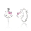 Sallyrose Sterling Silver Enamel Hoop Earrings In Metallic