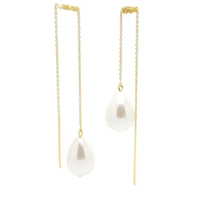 Salome Women's Gold / White / Neutrals Girl With A Pearl Gold Threader