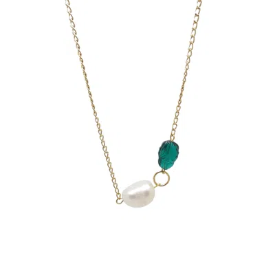 Salome Women's Green / White / Gold Claire Necklace