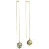 Salome Women's Grey / Gold / Brown Lebialem Highland Threader Earrings In Gold