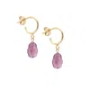 Salome Women's Purple / Gold Amethyst Scarab Earrings In Gold
