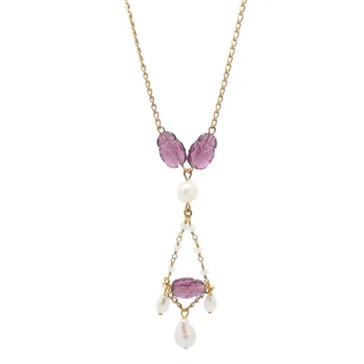Salome Women's White / Pink / Gold Sabrina Necklace