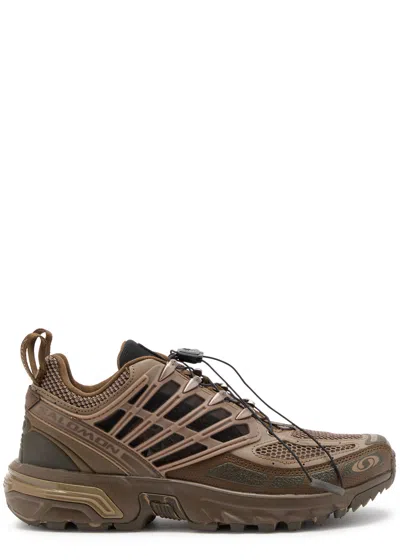 Salomon Acs Pro Desert Panelled Mesh Sneakers In Brown