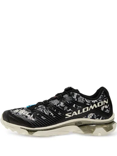 Salomon Advanced Xt-4 Needlepoint Floral-print Sneakers In Black