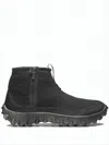 Salomon Ankle-high Black Wool-lined Boots With Rugged Sole In Black