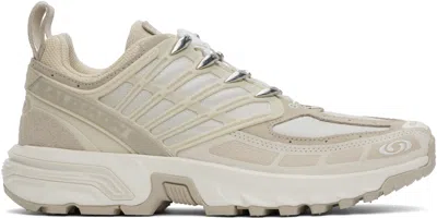 Salomon Beige Acs Pro Leather Sneakers In Oxford Tan/rainy Day