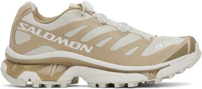 Salomon Beige Xt-4 Og Protective Sneakers In Safari/almond Milk/k