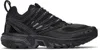 Salomon Acs Pro Advanced Leather-trimmed Mesh Sneakers In Black / Black / Blac