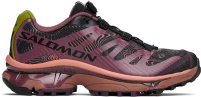 Salomon Black & Burgundy Xt-4 Og R.a.d Sneakers In Brown