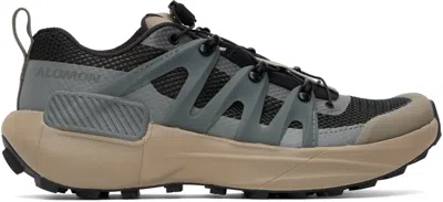 Salomon Black & Khaki Genesis Advanced Sneakers In Fallen Rock / Sedona