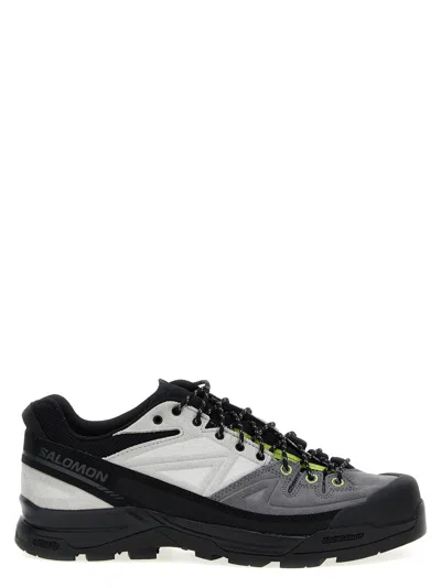 Salomon Black Lace Up Sneakers In Gray