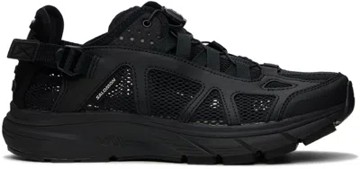 Salomon Black Techsonic Sneakers In Black/black/vanilla