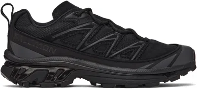 Salomon Black Xt-6 Expanse Leather Sneakers In Black / Black / Asph