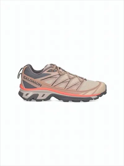 Salomon Breathable Textile Sneakers With Supportive Overlays In Brown